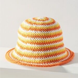 Faithfull the Brand Orange, Yellow, and White Knit Bucket Hat